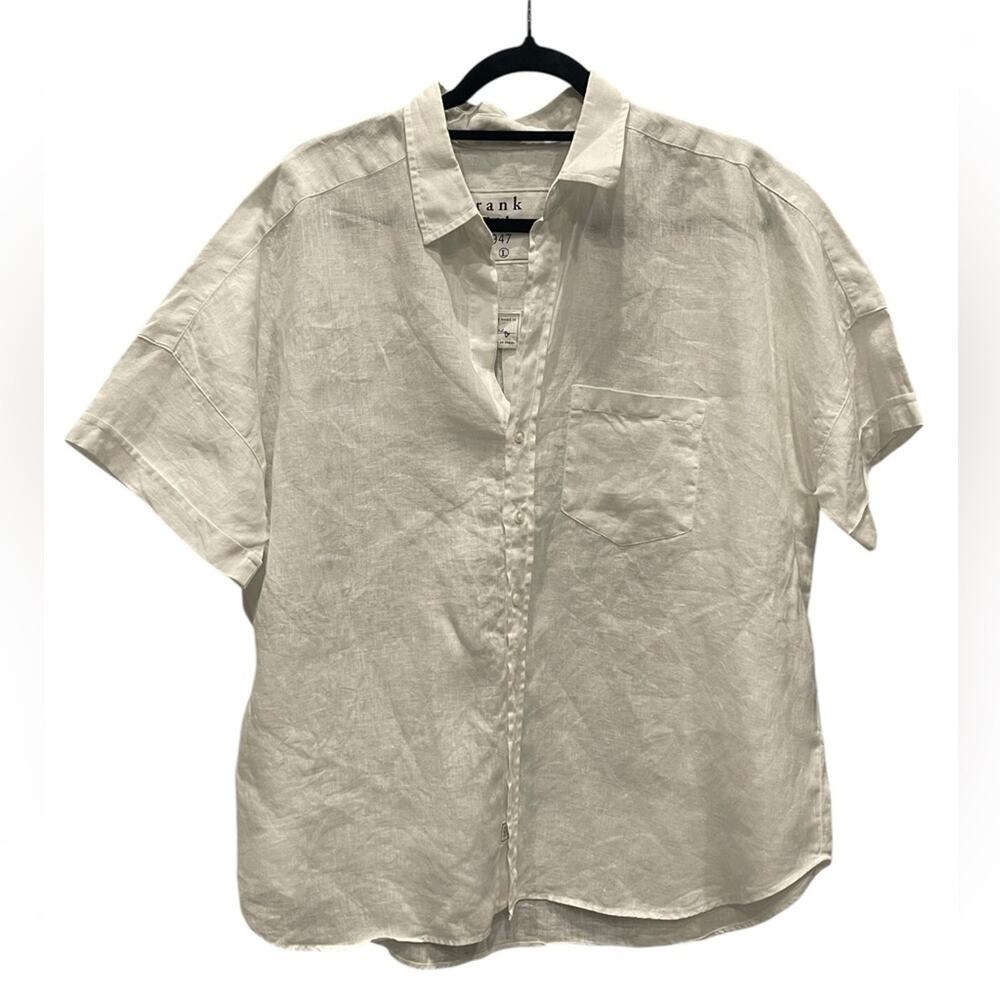 Frank & Eileen White Casual Button Down Shirt Size:L